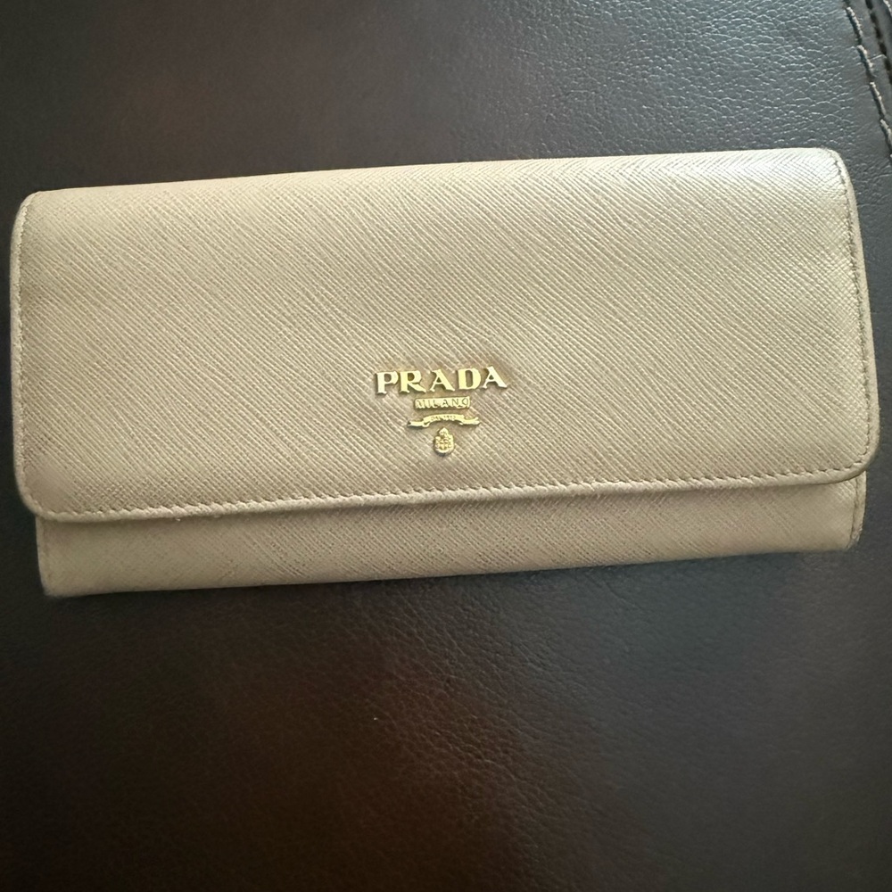 Prada Beige with Pink Interior Women's Wallet